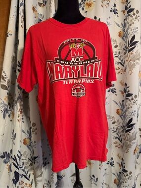 Maryland Terrapins Red Graphic Tee Size Large B4